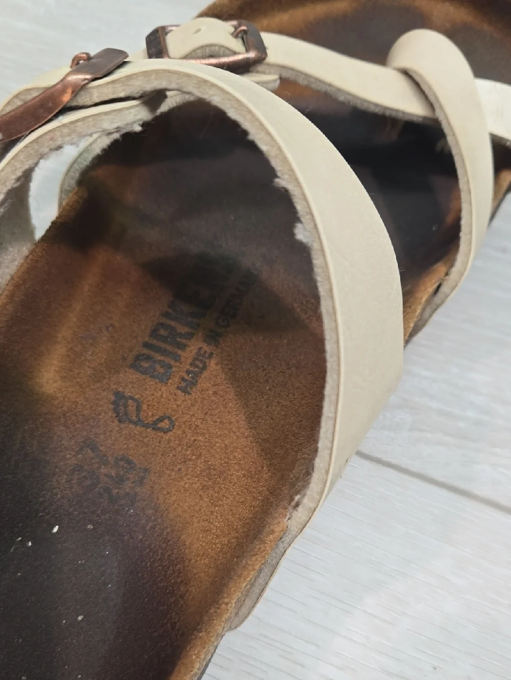 Birkenstock Women Mayari Loop Toe Cork Footbed Sandals Shoes Sz 37/6